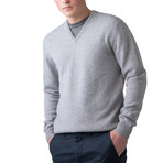 Wool V-Neck Sweater // Silver (XS)