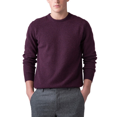 100% Lambswool Sweater Crew Neck // Black Grape (XS)