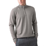 Merino Wool 1/4 Zip Sweater // Natural (L)
