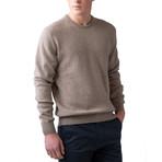 Wool Crew Neck Sweater // Mushroom (XL)