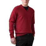 100% Lambswool Sweater V-Neck // Classic Red (S)