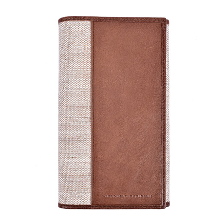 Textile + Leather Wallet // Brown