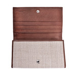 Textile + Leather Wallet // Brown