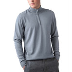 Cashmere 1/4 Zip Sweater // Silver (L)