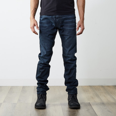 Tepphar Slim Carrot Jeans // Black + Blue // 32" Inseam (26WX32L)