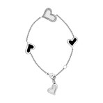 Piaget 18k White Gold Limemight Multi-Stone Heart Bracelet // Pre-Owned