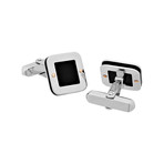 Baraka 18k White Gold Onyx Cufflinks // Pre-Owned