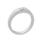 Cartier 18k White Gold Princess Cut Diamond Tank Ring // Ring Size: 4.75 // Pre-Owned