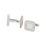 Baraka 18k White Gold Mother of Pearl Cufflinks // Pre-Owned