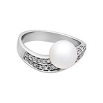 Salvini 18k White Gold Diamond + Pearl Ring // Ring Size: 6.5 // Pre-Owned