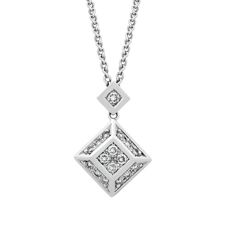 Nina Ricci 18k White Gold Diamond Pendant // Pre-Owned