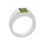 Cartier 18k White Gold Peridot Tank Ring // Ring Size: 4.75 // Pre-Owned