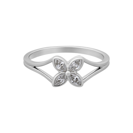 Tiffany & Co. Platinum Flower Diamond Ring // Ring Size: 7.5 // Pre-Owned