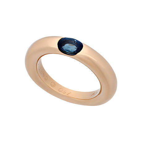 Cartier 18k Yellow Gold Ellipse Sapphire Ring // Ring Size: 4.75 // Pre-Owned