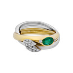 Salvini 18k Two-Tone Gold Diamond + Emerald Ring // Ring Size: 8 // Pre-Owned