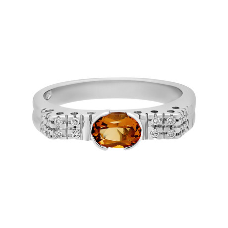 Recarlo 18k White Gold Diamond + Quartz Ring // Ring Size: 6.25 // Pre-Owned