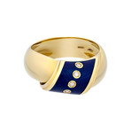 Salvini 18k Yellow Gold Diamond + Blue Enamel Ring // Ring Size: 7.25 // Pre-Owned