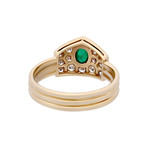 Boucheron 18k Yellow Gold Emerald + Diamond Ring // Ring Size: 6.5 // Pre-Owned