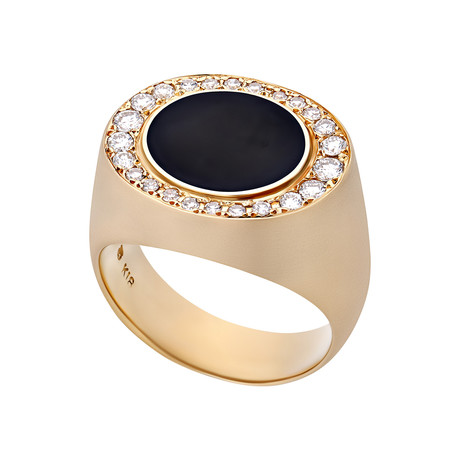 Mikimoto 18k Yellow Gold Diamond Moonstone Ring // Ring Size: 6 // Pre-Owned
