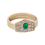 Boucheron 18k Yellow Gold Emerald + Diamond Ring // Ring Size: 6.5 // Pre-Owned