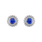 Brilliantee 18k Rose Gold Diamond + Blue Sapphire Earrings // Pre-Owned