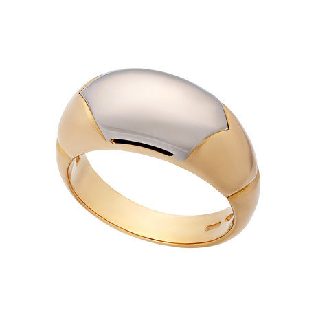 Bulgari 18k Yellow Gold + Stainless Steel Tronchetto Ring // Ring Size: 5.75 // Pre-Owned