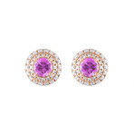 Brilliantee 18k Rose Gold Pink Diamond + Sapphire Earrings // Pre-Owned