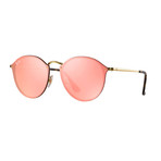 Ray-Ban // Unisex Round Sunglasses // Gold + Pink