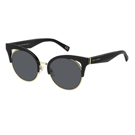 Marc Jacobs // Women's Cat Eye Sunglasses // Black Gold + Gray