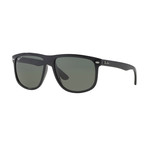 Ray-Ban // Men's Rectangular Polarized Sunglasses // Black + Green