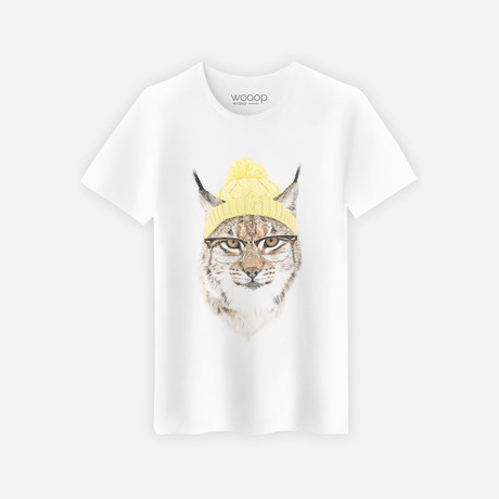 Geeky Cat T-Shirt // White (Small)