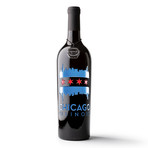 Chicago Flag Etched Wine