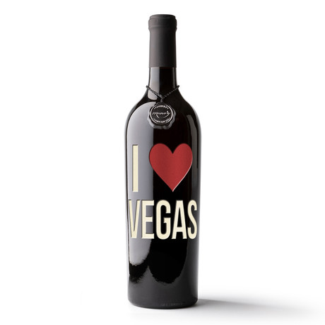 I Heart Las Vegas Etched Wine