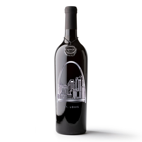 St. Louis Skyline Etched Wine