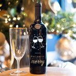 Eat, Drink and Be Merry Etched Wine