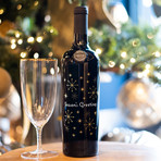 Season's Greetings Geometric Snowflake Etched Wine