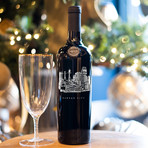 Kansas City Skyline Etched Wine