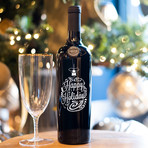 Happy Holidays Ornament Etched Wine