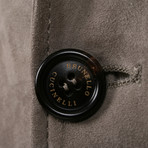 Gandalf Suede Leather Puffer Coat Jacket // Gray (XS)