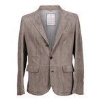 Gandalf Suede Leather Puffer Coat Jacket // Gray (XS)