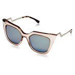 Women's Cat-Eye Sunglasses // Clear + Blue
