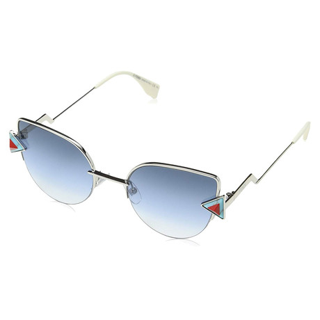 Fendi Men's 0242 Sunglasses // Silver + Blue