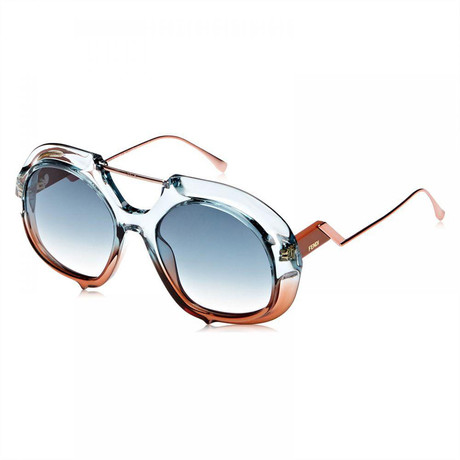 Women's FF-0316-S-0S9W-55-21 Sunglasses // Blue + Brown + Dark Blue