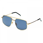 Men's Avio Sunglasses // Rose Gold + Blue