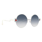 Men's Round Sunglasses // Silver + Blue