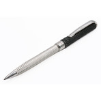 Stingray Top Silver Moiré Engraving // Retractable Ballpoint Pen (Black Ink)
