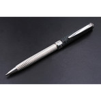 Stingray Top Silver Moiré Engraving // Retractable Ballpoint Pen (Black Ink)