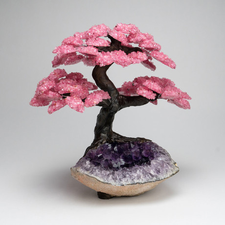 The Love Tree III // Custom Designed // Genuine Rose Quartz + Amethyst Matrix