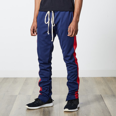 Trip Track Pants // Navy + Red (S)
