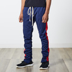 Trip Track Pants // Navy + Red (M)